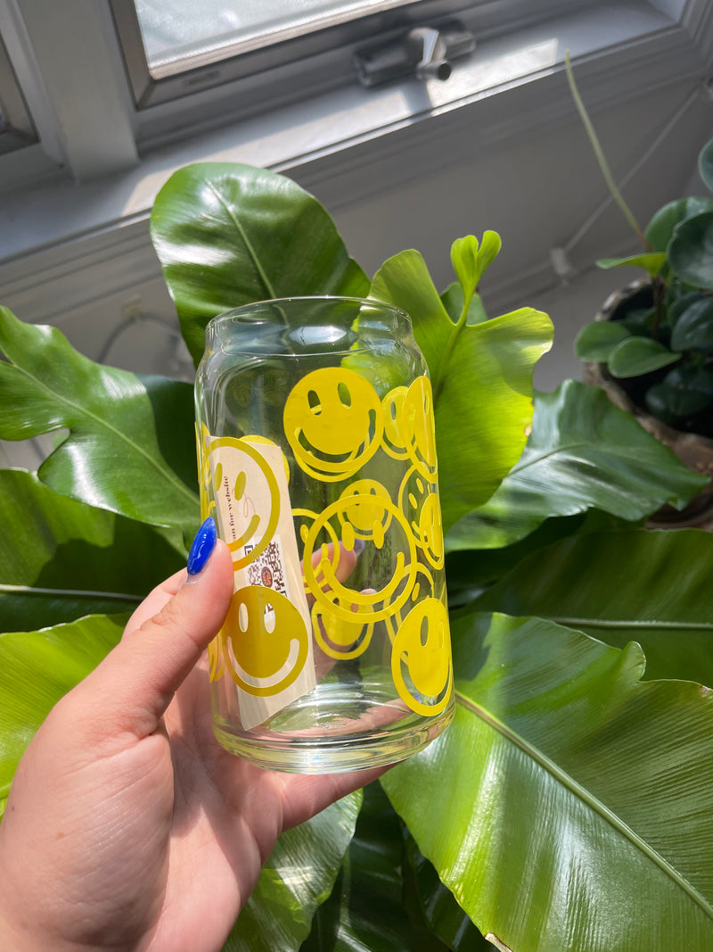 Smiley Face Glass Cup